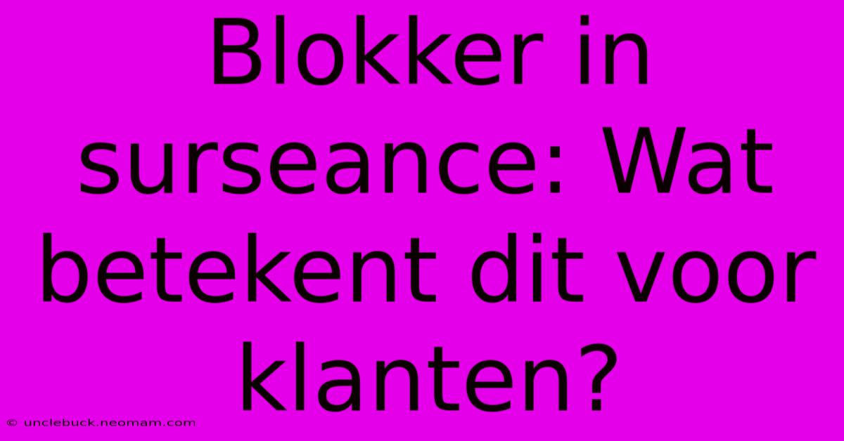 Blokker In Surseance: Wat Betekent Dit Voor Klanten? 