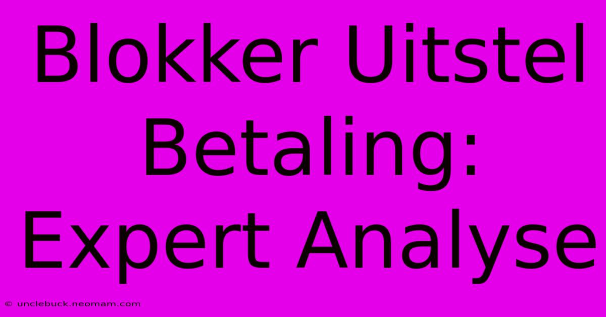 Blokker Uitstel Betaling: Expert Analyse