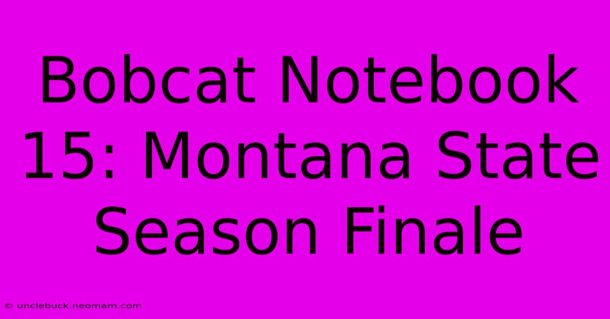 Bobcat Notebook 15: Montana State Season Finale