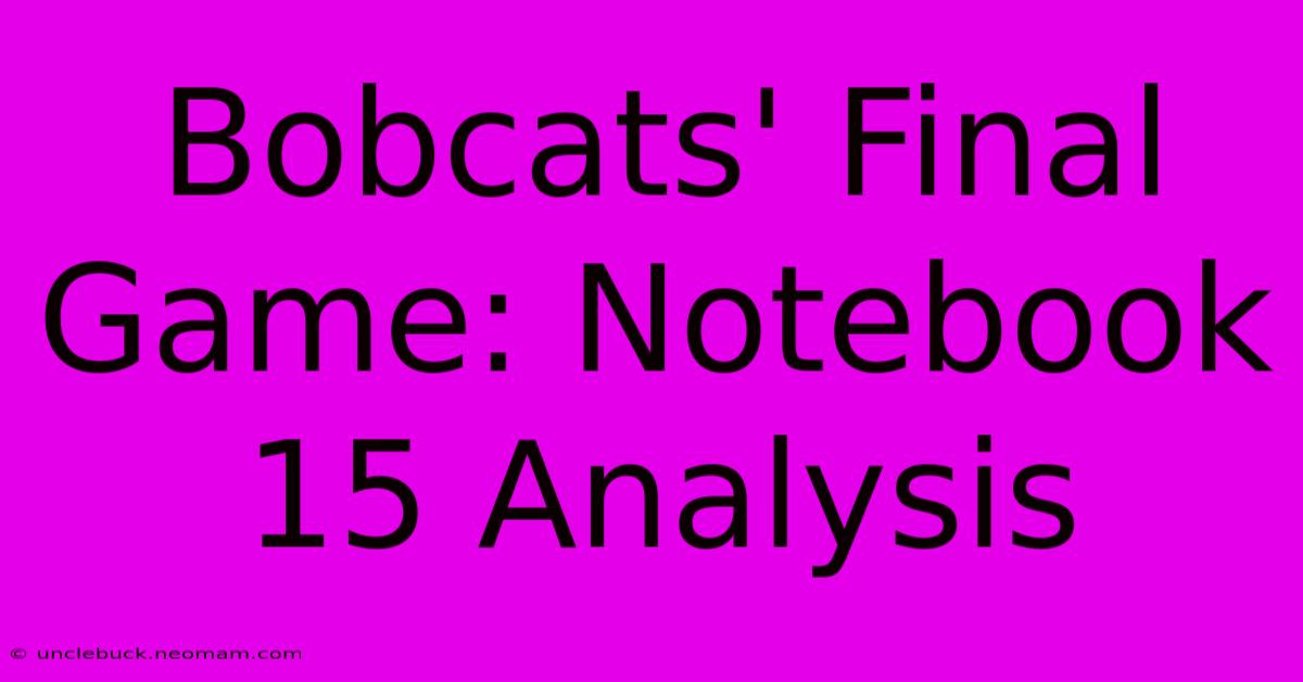 Bobcats' Final Game: Notebook 15 Analysis