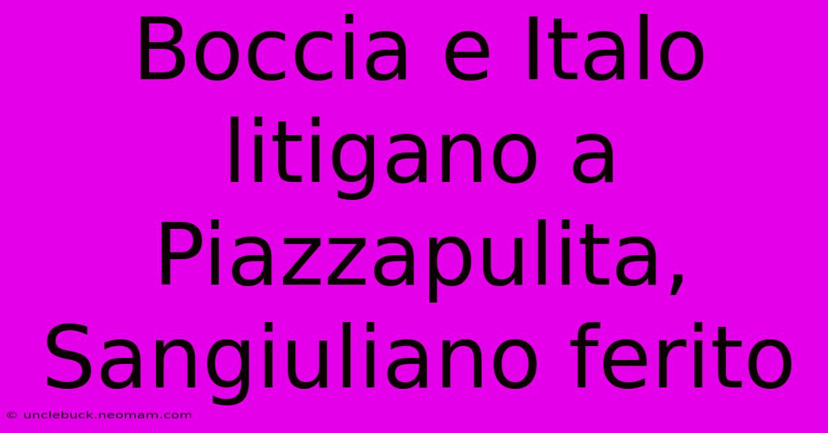 Boccia E Italo Litigano A Piazzapulita, Sangiuliano Ferito