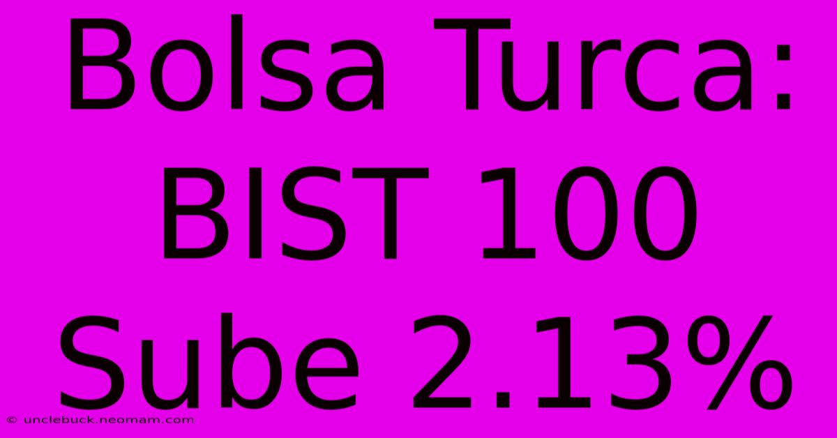 Bolsa Turca: BIST 100 Sube 2.13%