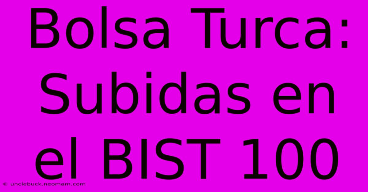 Bolsa Turca: Subidas En El BIST 100 