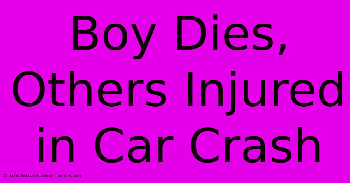 Boy Dies, Others Injured In Car Crash