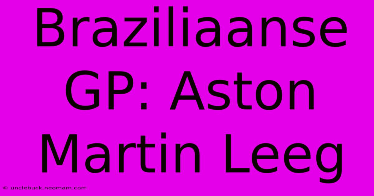 Braziliaanse GP: Aston Martin Leeg