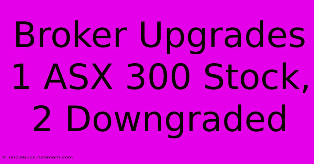 Broker Upgrades 1 ASX 300 Stock, 2 Downgraded