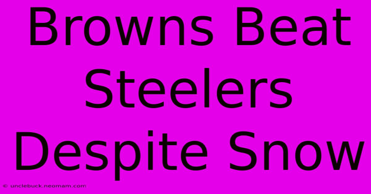 Browns Beat Steelers Despite Snow