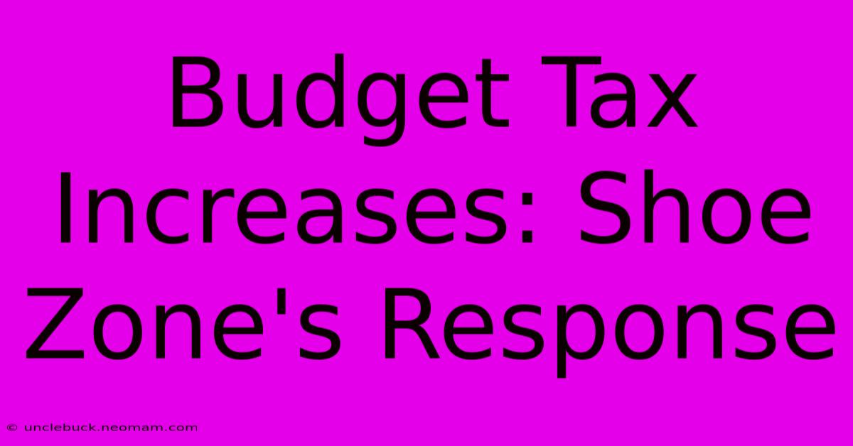 Budget Tax Increases: Shoe Zone's Response