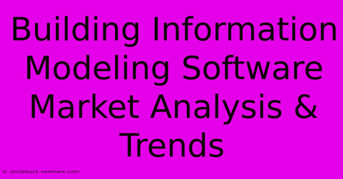 Building Information Modeling Software Market Analysis & Trends