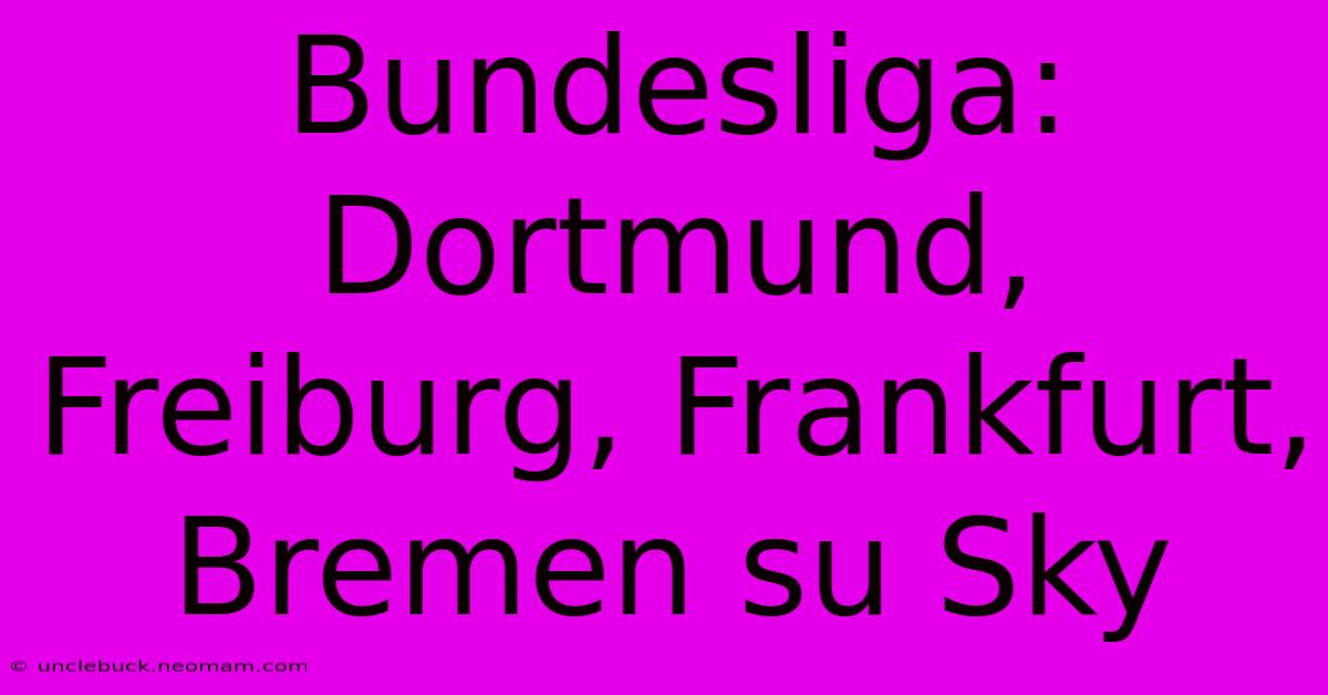 Bundesliga: Dortmund, Freiburg, Frankfurt, Bremen Su Sky