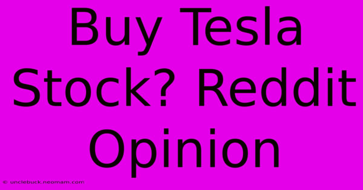 Buy Tesla Stock? Reddit Opinion