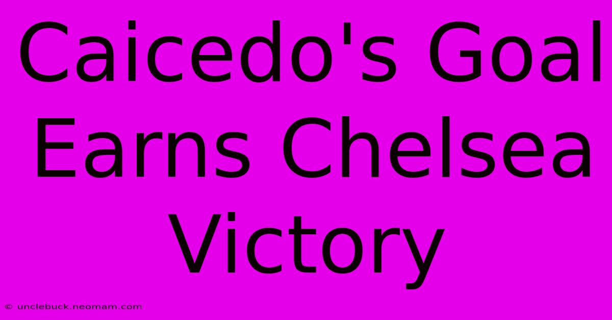 Caicedo's Goal Earns Chelsea Victory