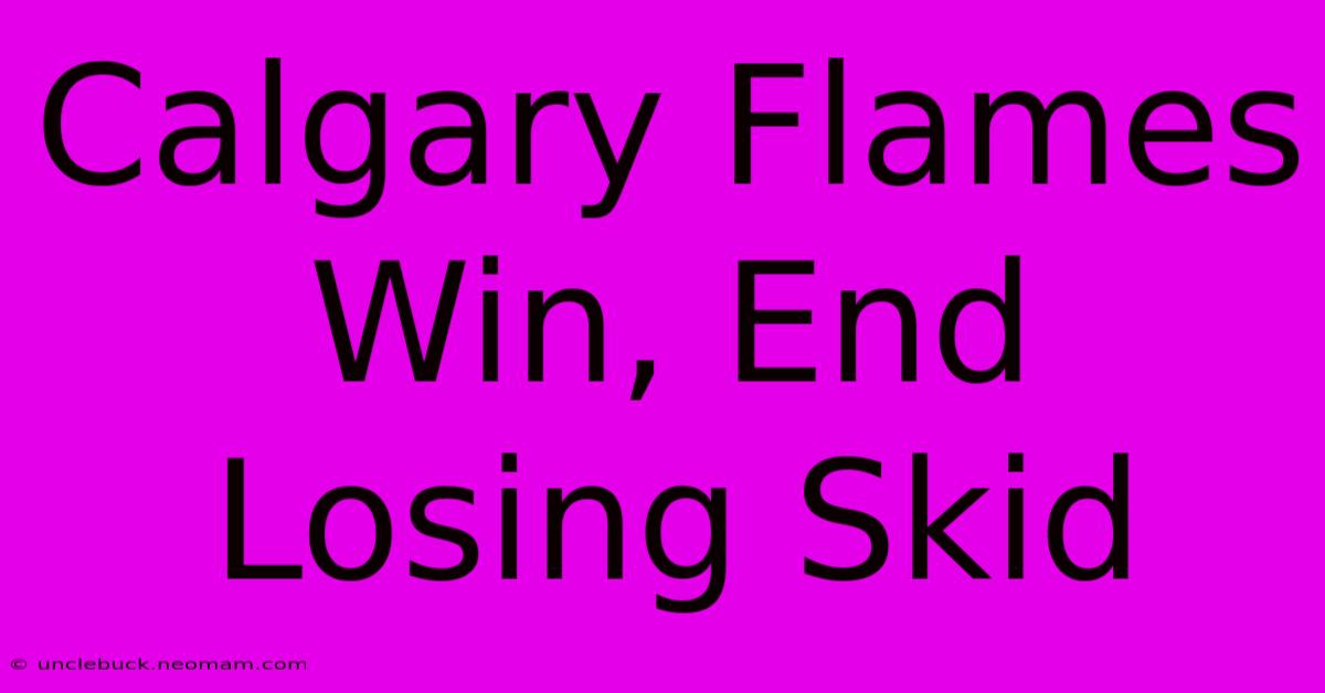 Calgary Flames Win, End Losing Skid