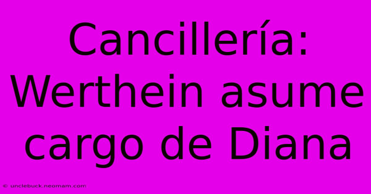 Cancillería: Werthein Asume Cargo De Diana