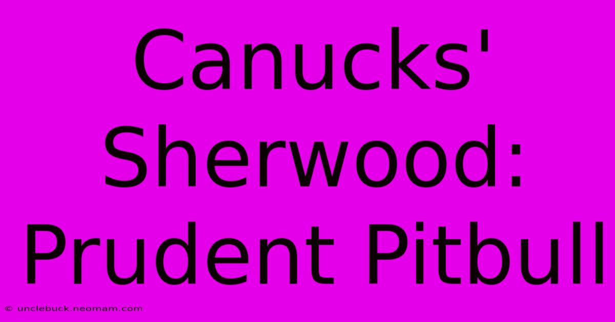 Canucks' Sherwood: Prudent Pitbull