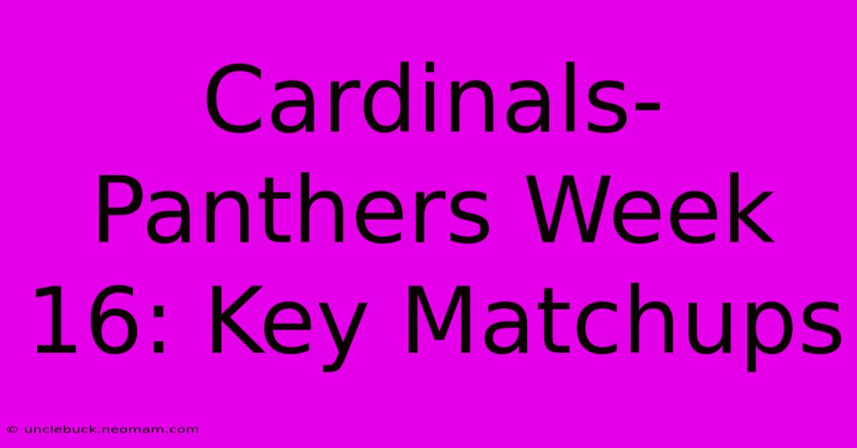 Cardinals-Panthers Week 16: Key Matchups