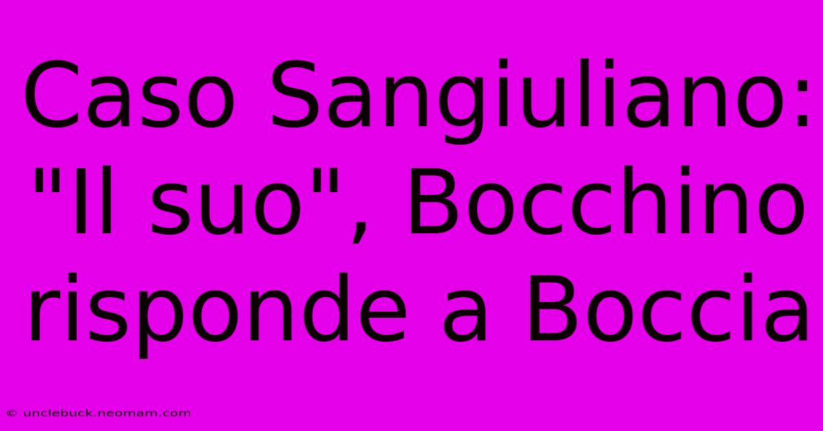 Caso Sangiuliano: 