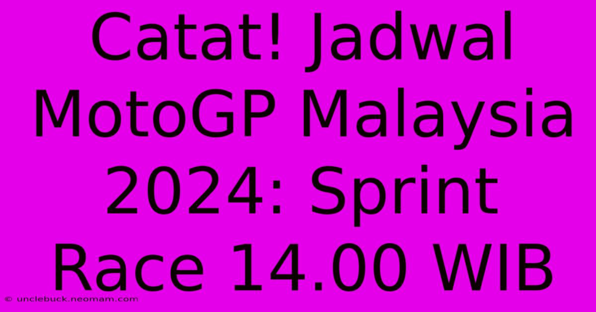 Catat! Jadwal MotoGP Malaysia 2024: Sprint Race 14.00 WIB