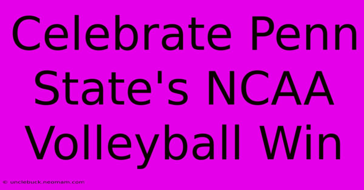 Celebrate Penn State's NCAA Volleyball Win