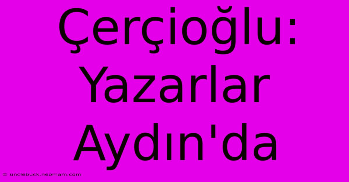 Çerçioğlu: Yazarlar Aydın'da