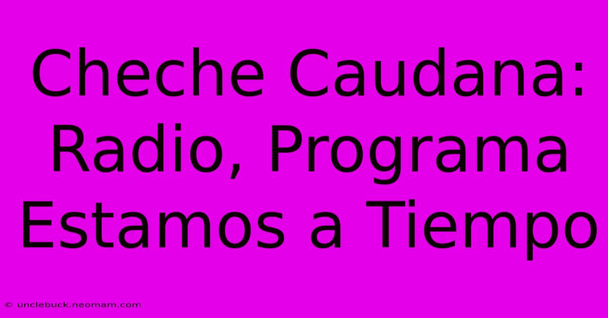 Cheche Caudana: Radio, Programa Estamos A Tiempo 