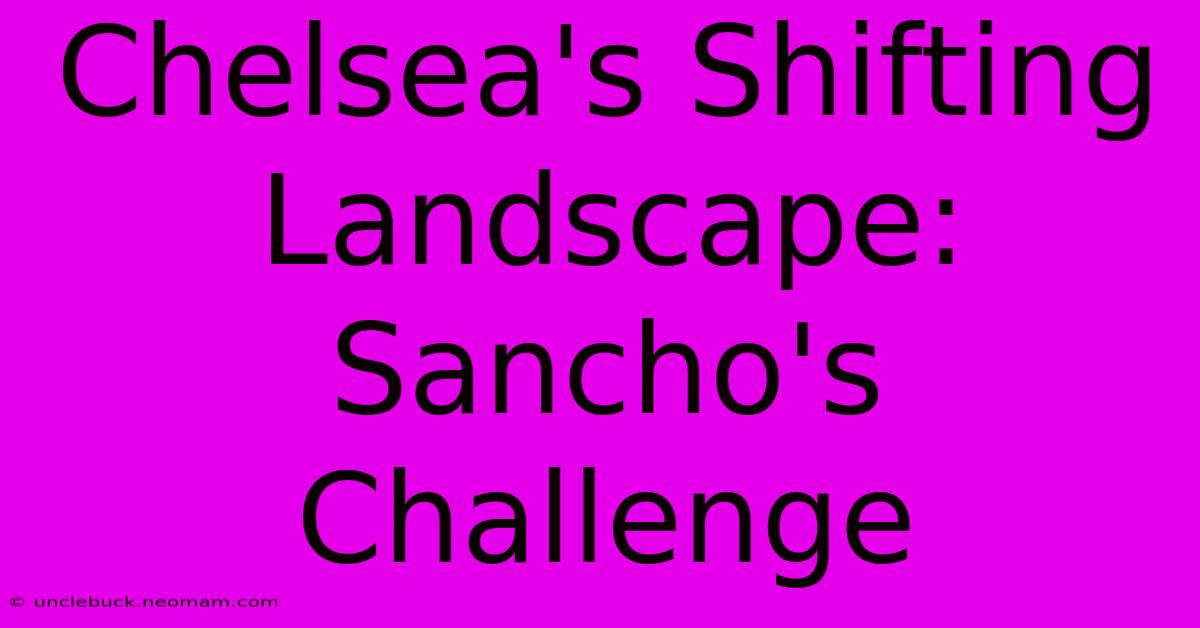 Chelsea's Shifting Landscape: Sancho's Challenge