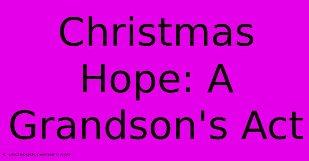 Christmas Hope: A Grandson's Act