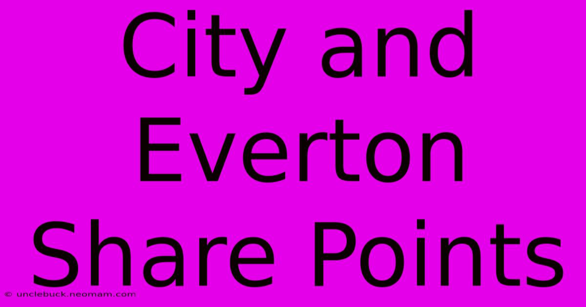 City And Everton Share Points