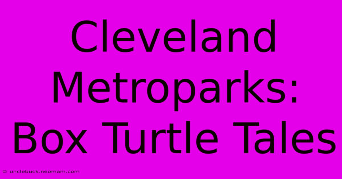 Cleveland Metroparks: Box Turtle Tales