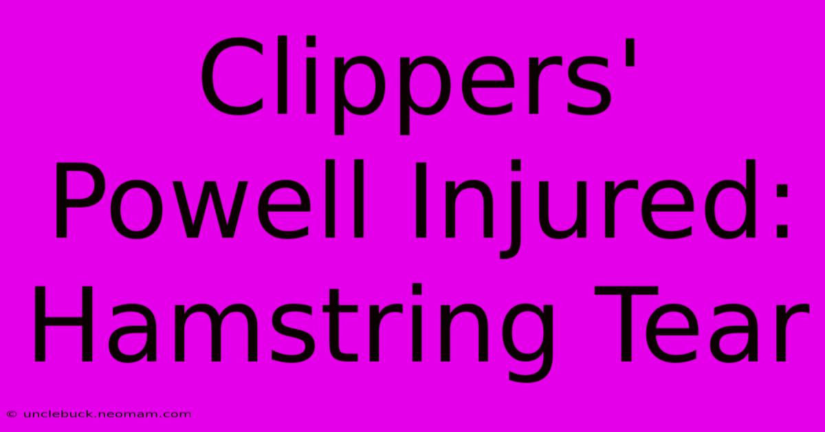 Clippers' Powell Injured: Hamstring Tear