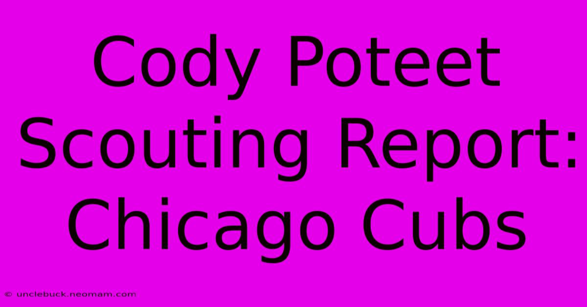 Cody Poteet Scouting Report: Chicago Cubs