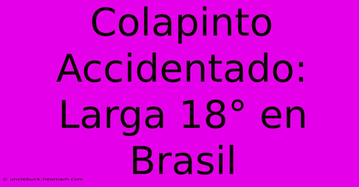 Colapinto Accidentado: Larga 18° En Brasil