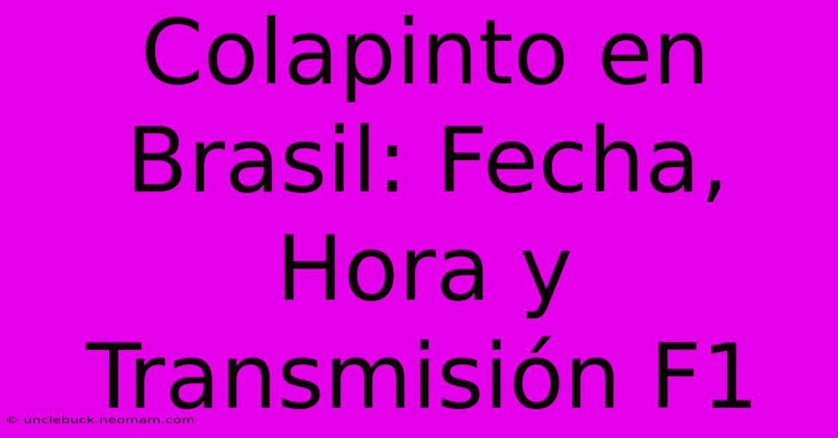 Colapinto En Brasil: Fecha, Hora Y Transmisión F1
