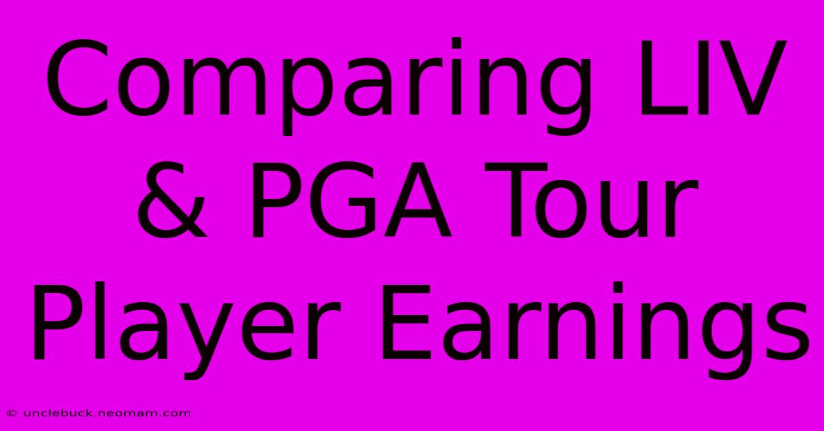 Comparing LIV & PGA Tour Player Earnings