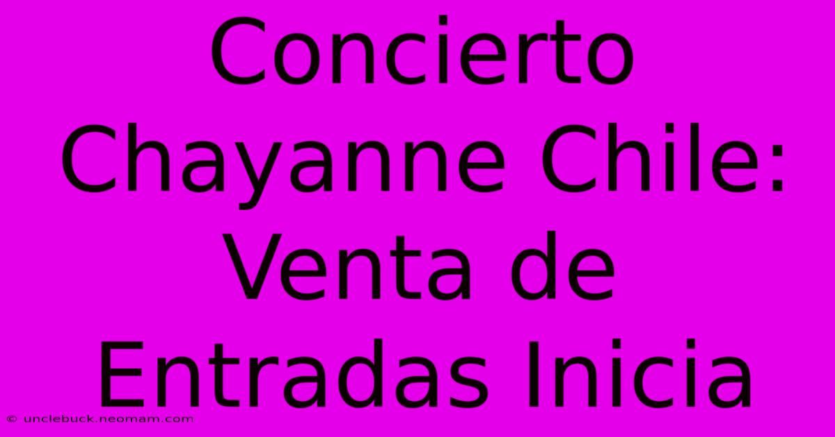 Concierto Chayanne Chile: Venta De Entradas Inicia