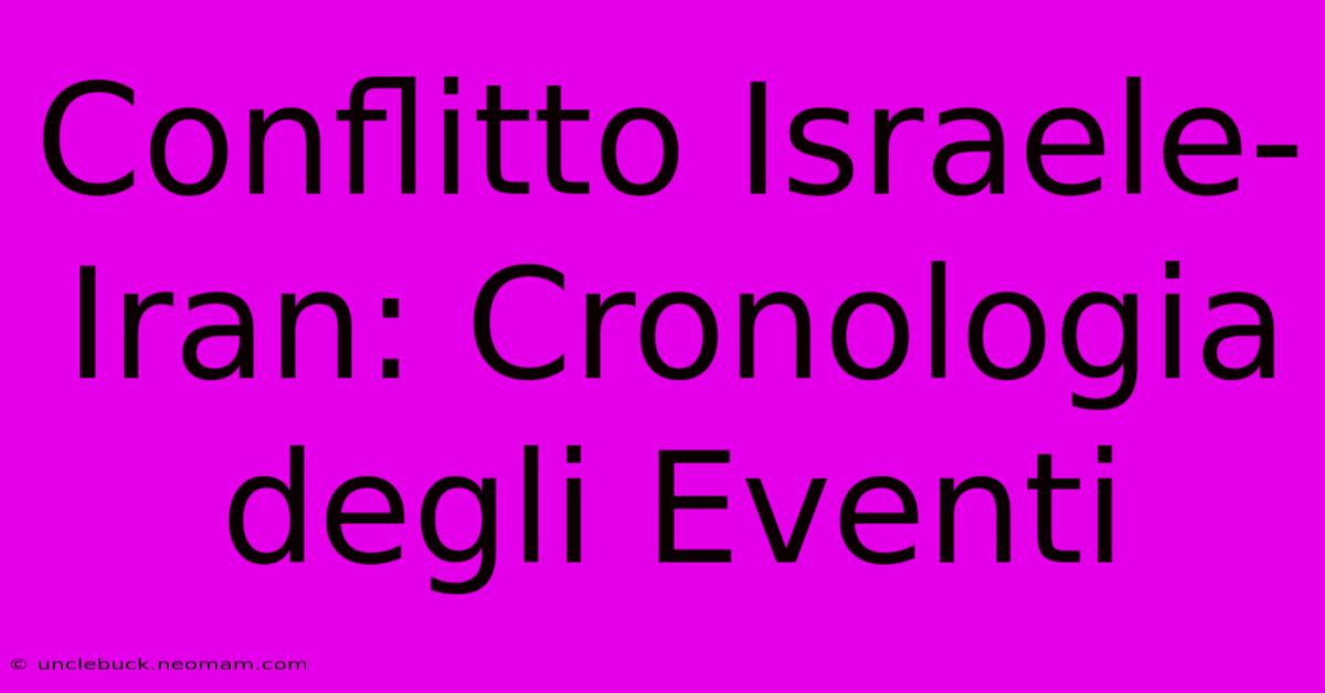 Conflitto Israele-Iran: Cronologia Degli Eventi 