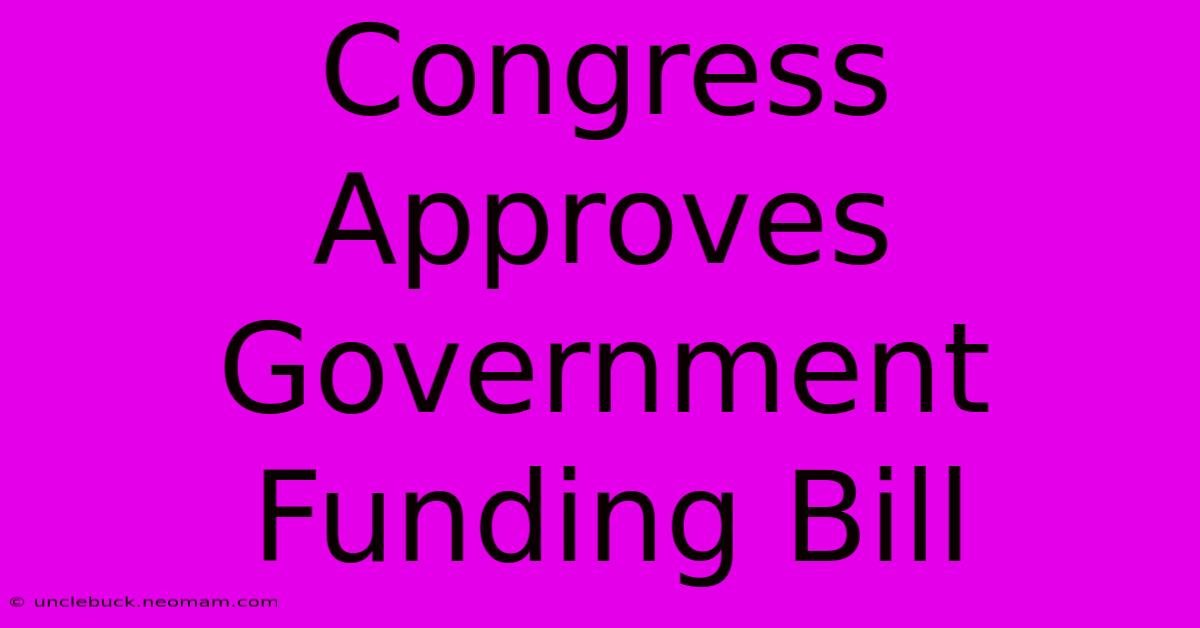 Congress Approves Government Funding Bill