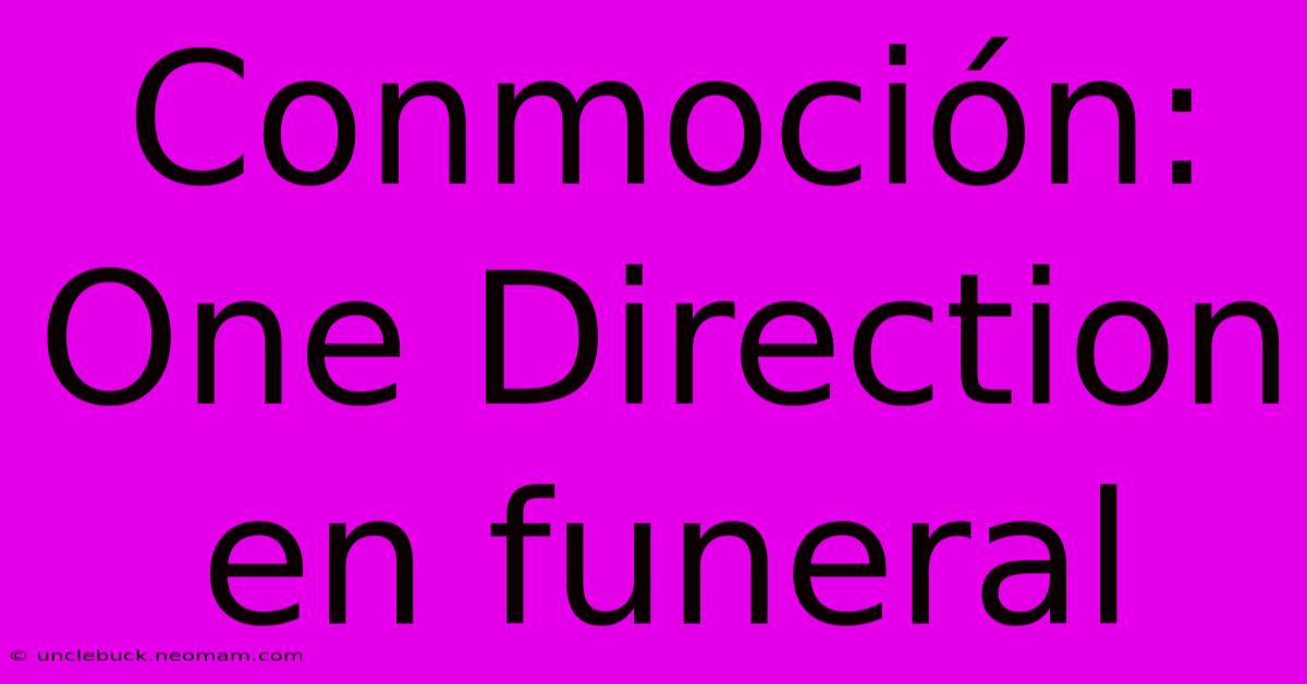 Conmoción: One Direction En Funeral