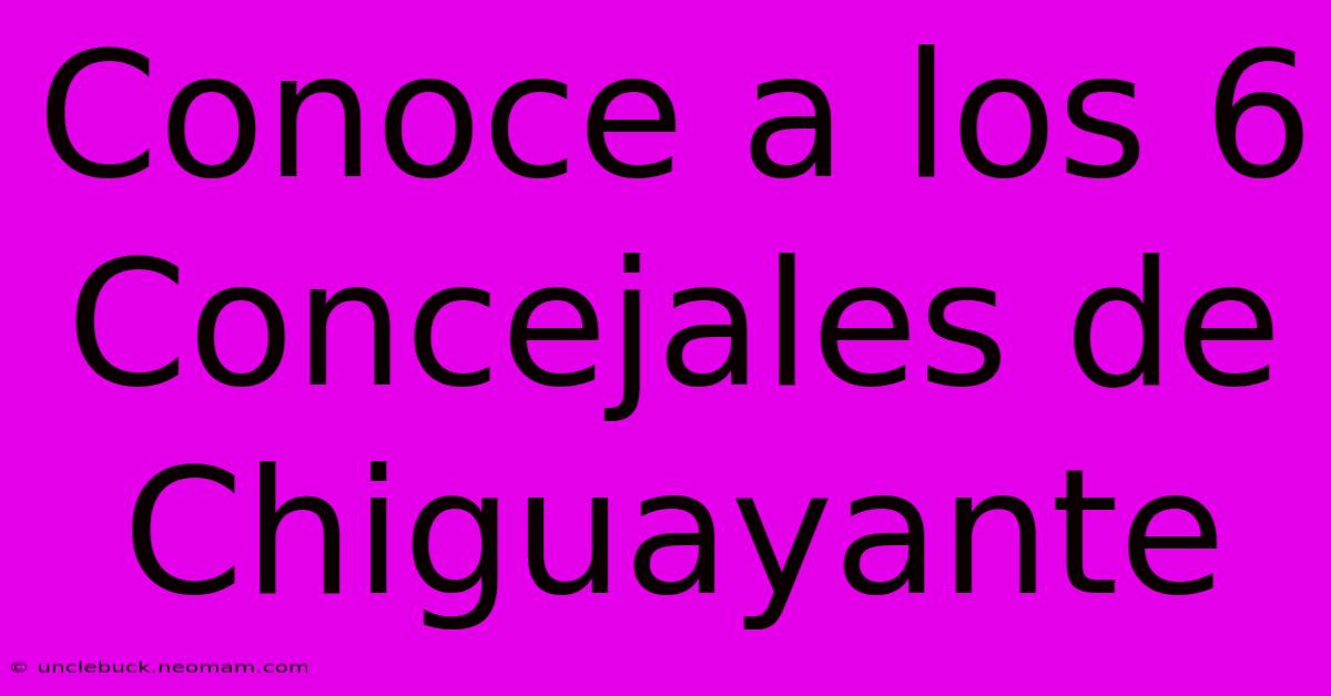 Conoce A Los 6 Concejales De Chiguayante