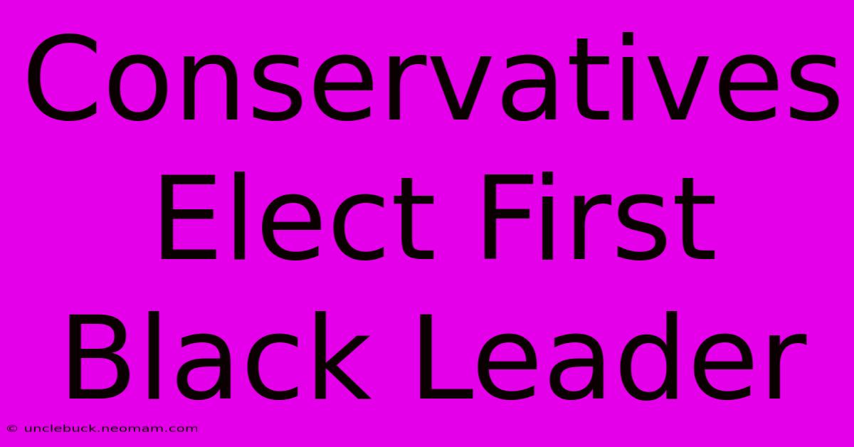 Conservatives Elect First Black Leader