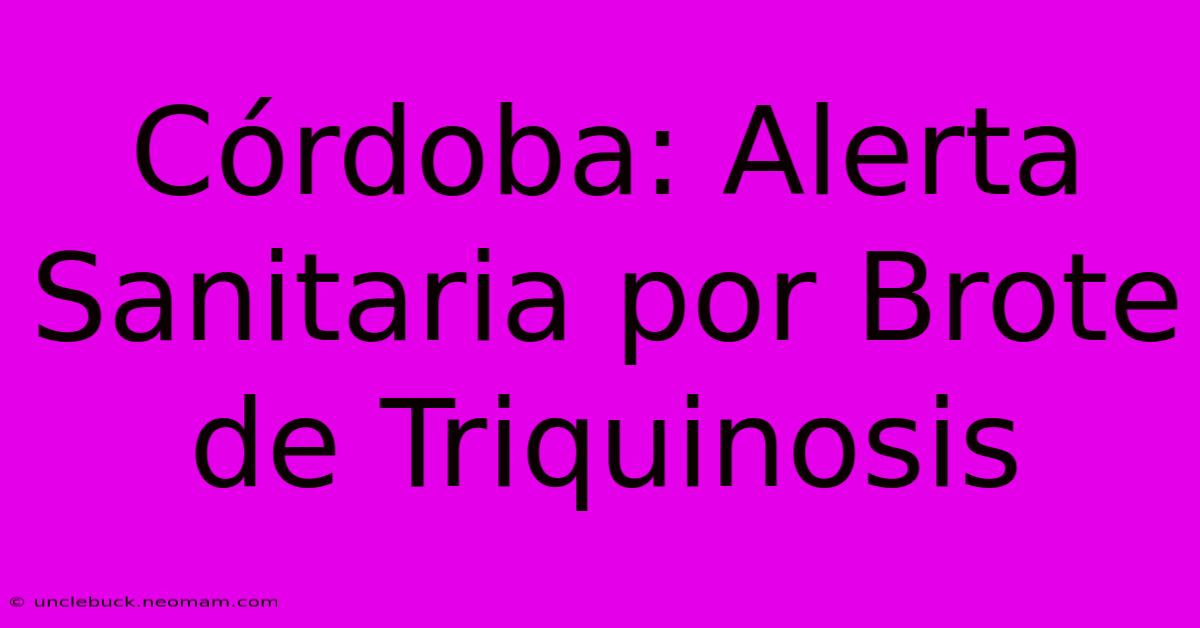 Córdoba: Alerta Sanitaria Por Brote De Triquinosis