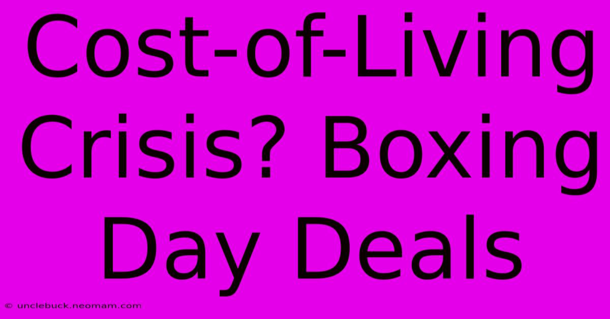 Cost-of-Living Crisis? Boxing Day Deals