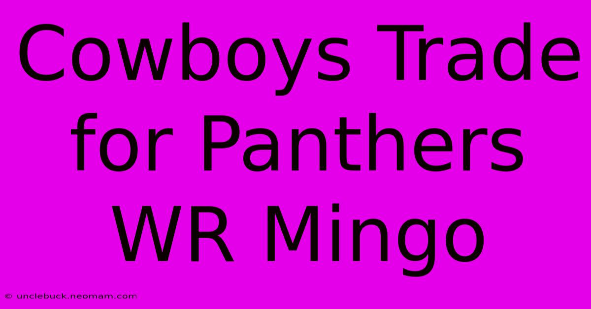 Cowboys Trade For Panthers WR Mingo