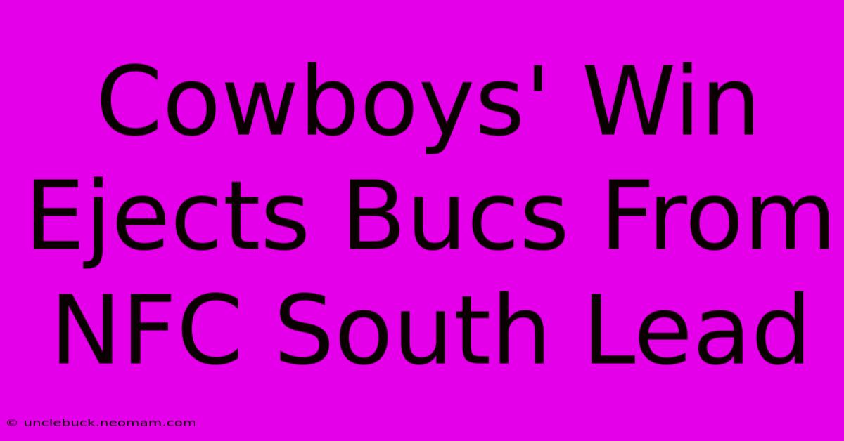 Cowboys' Win Ejects Bucs From NFC South Lead