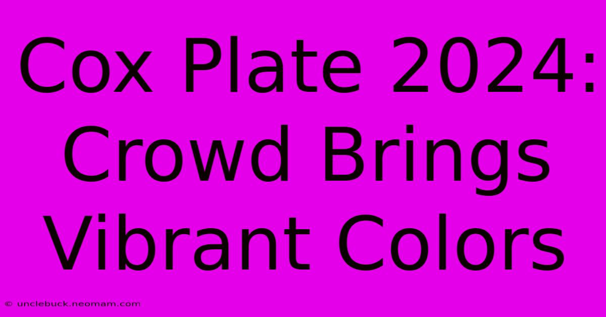 Cox Plate 2024: Crowd Brings Vibrant Colors