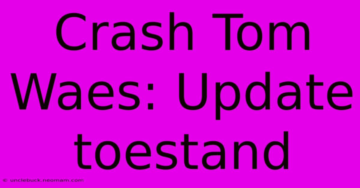 Crash Tom Waes: Update Toestand