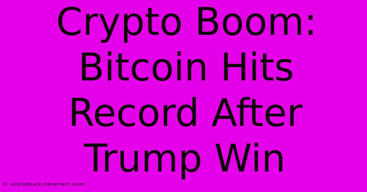 Crypto Boom: Bitcoin Hits Record After Trump Win