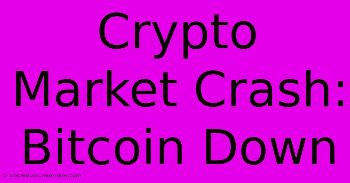 Crypto Market Crash: Bitcoin Down