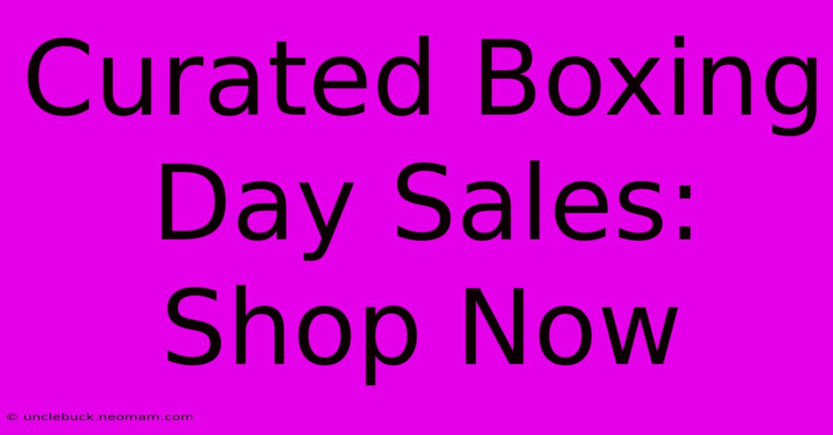 Curated Boxing Day Sales: Shop Now