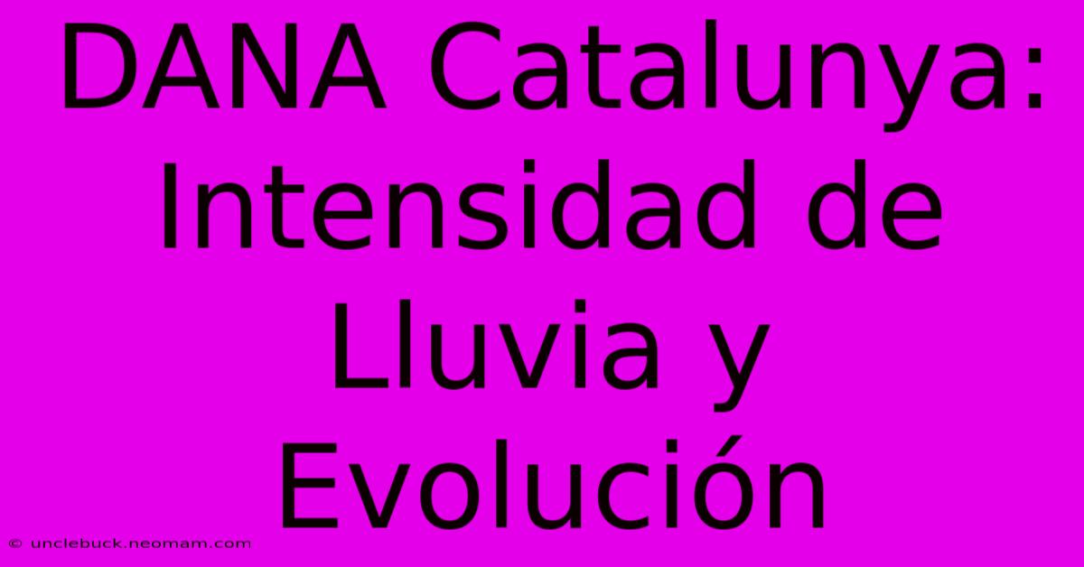 DANA Catalunya: Intensidad De Lluvia Y Evolución 